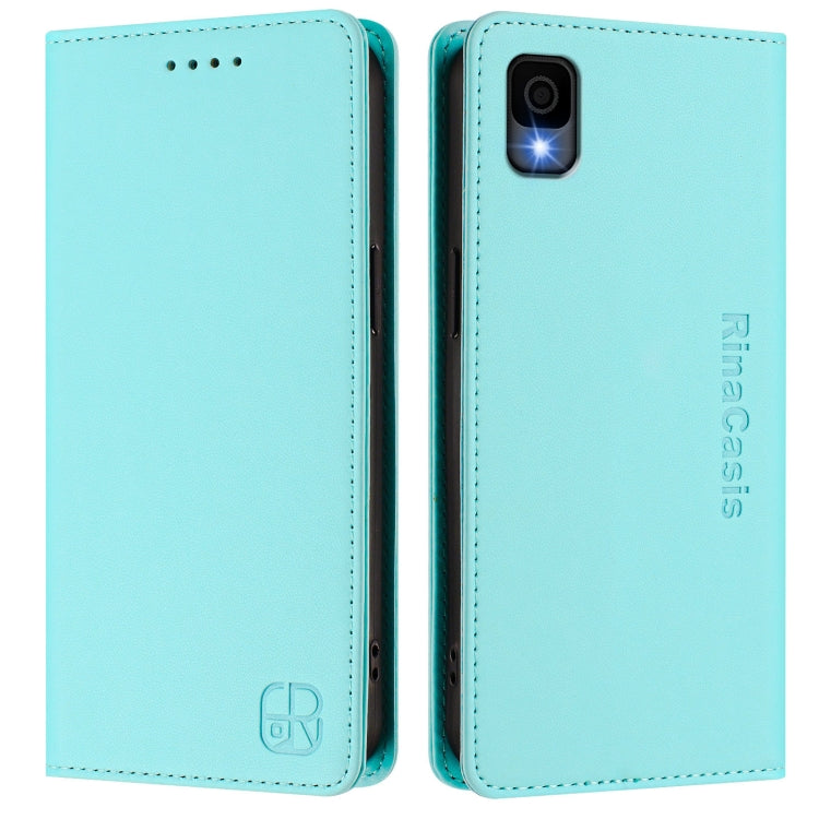 For TCL 30Z / T602DL RC01 Dual-Folded Magnetic Suction RFID Leather Phone Case