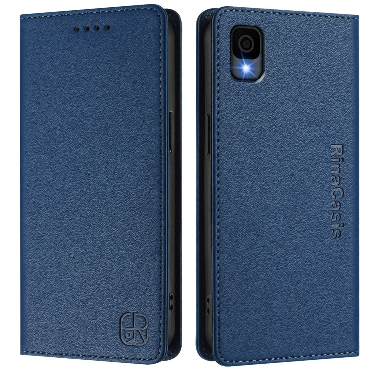 For TCL 30Z / T602DL RC01 Dual-Folded Magnetic Suction RFID Leather Phone Case