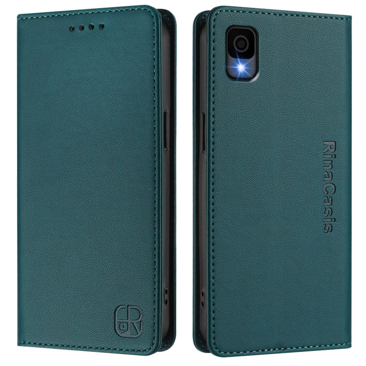 For TCL 30Z / T602DL RC01 Dual-Folded Magnetic Suction RFID Leather Phone Case