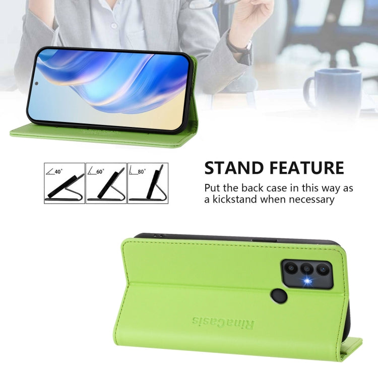 For TCL 30 SE RC01 Dual-Folded Magnetic Suction RFID Leather Phone Case