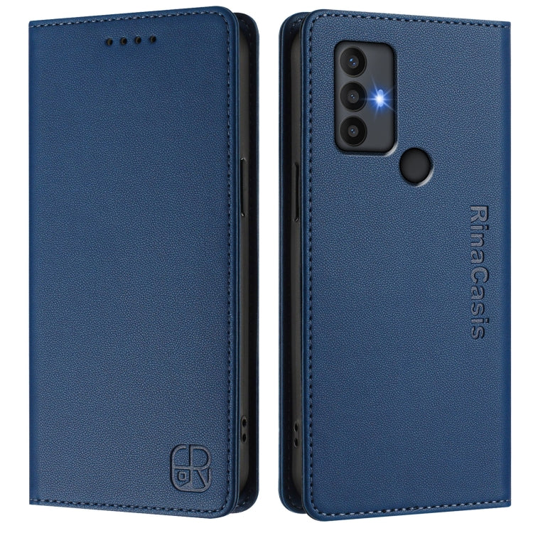 For TCL 30 SE RC01 Dual-Folded Magnetic Suction RFID Leather Phone Case