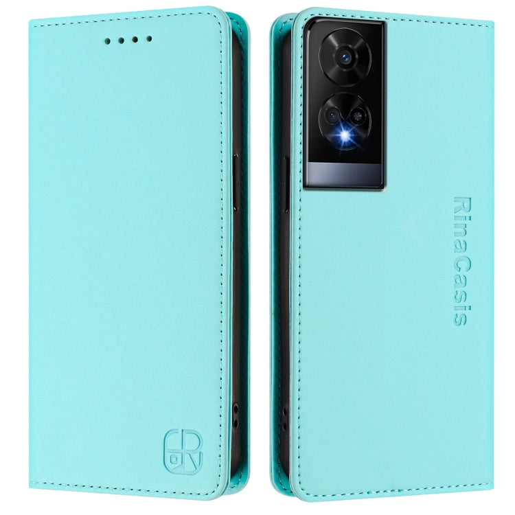 For TCL 50 XE RC01 Dual-Folded Magnetic Suction RFID Leather Phone Case