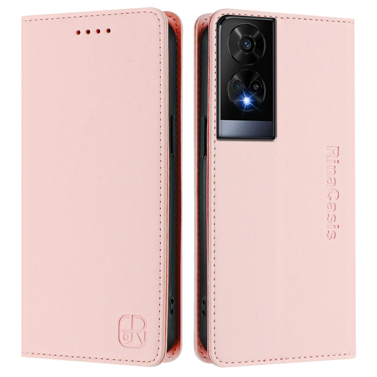For TCL 50 XE RC01 Dual-Folded Magnetic Suction RFID Leather Phone Case