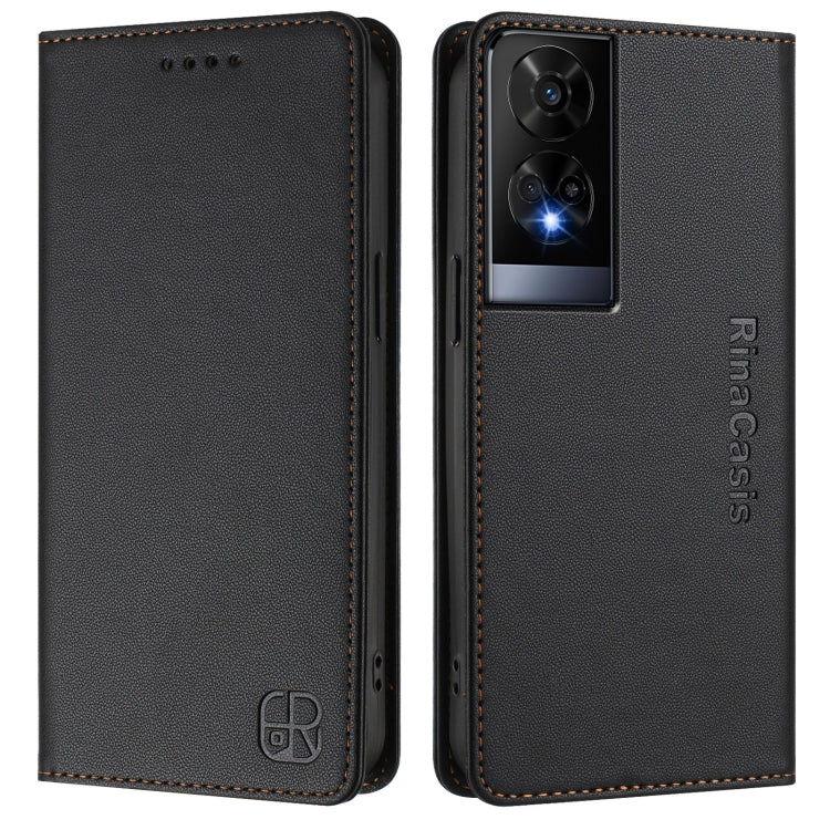 For TCL 50 XE RC01 Dual-Folded Magnetic Suction RFID Leather Phone Case