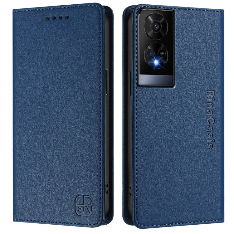 For TCL 50 XE RC01 Dual-Folded Magnetic Suction RFID Leather Phone Case