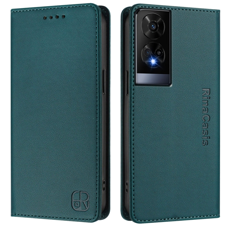 For TCL 50 XE RC01 Dual-Folded Magnetic Suction RFID Leather Phone Case