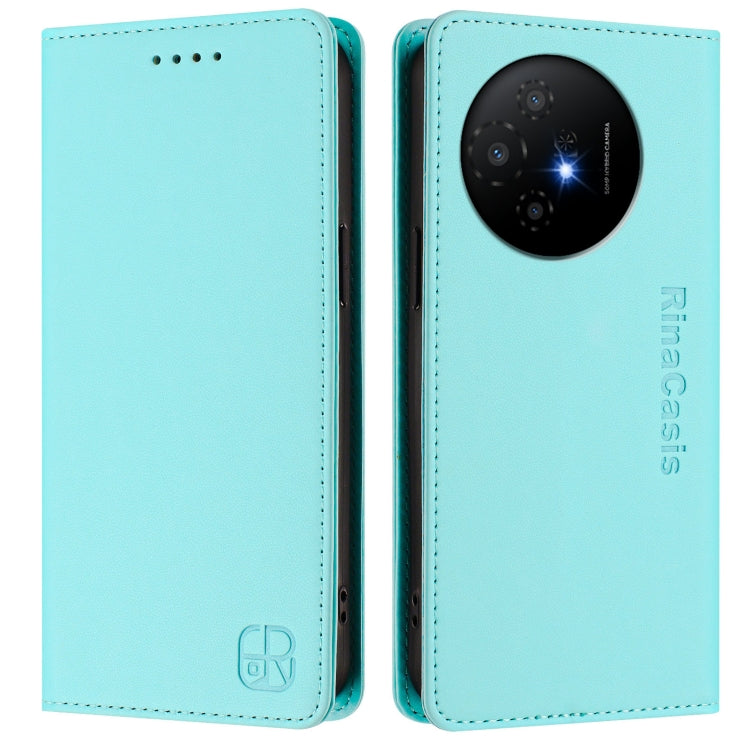 For TCL 50 XL 5G RC01 Dual-Folded Magnetic Suction RFID Leather Phone Case