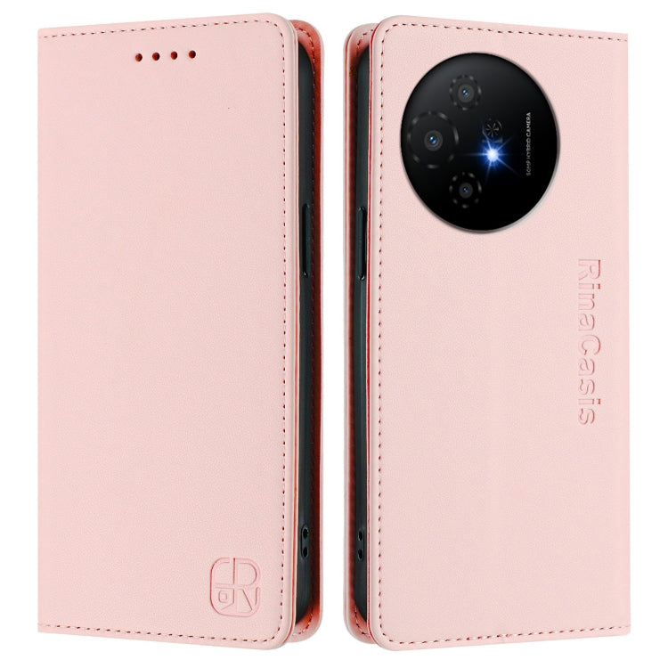 For TCL 50 XL 5G RC01 Dual-Folded Magnetic Suction RFID Leather Phone Case