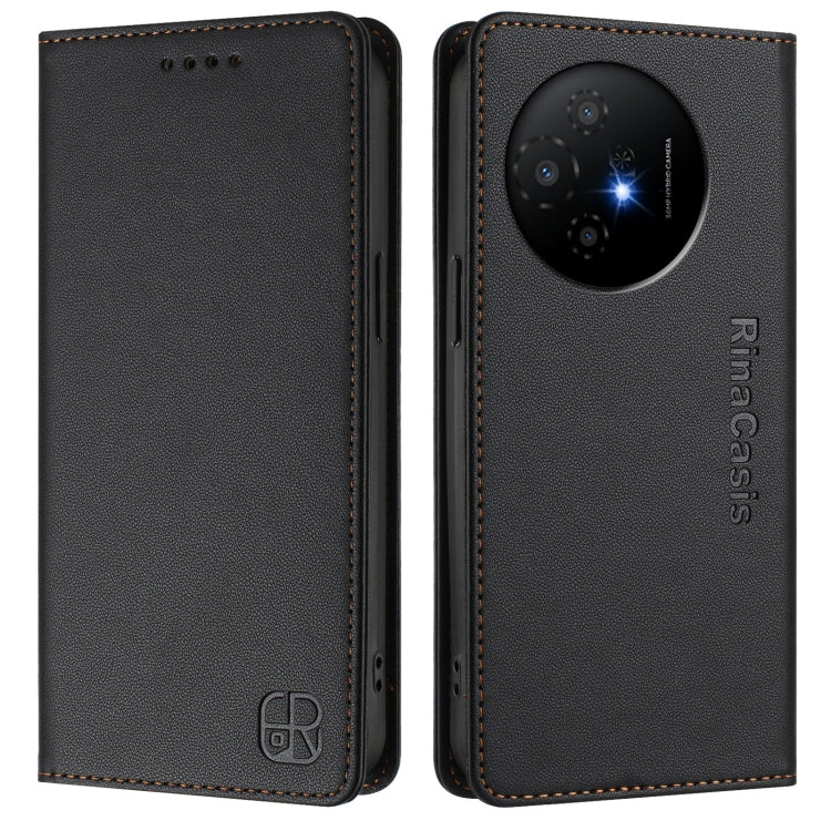For TCL 50 XL 5G RC01 Dual-Folded Magnetic Suction RFID Leather Phone Case