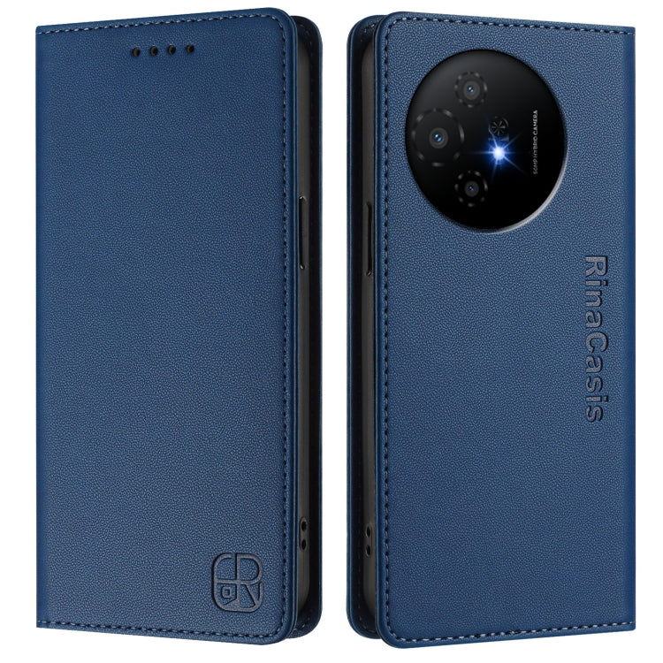 For TCL 50 XL 5G RC01 Dual-Folded Magnetic Suction RFID Leather Phone Case