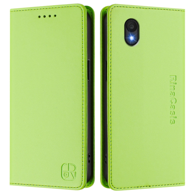 For TCL 201 RC01 Dual-Folded Magnetic Suction RFID Leather Phone Case
