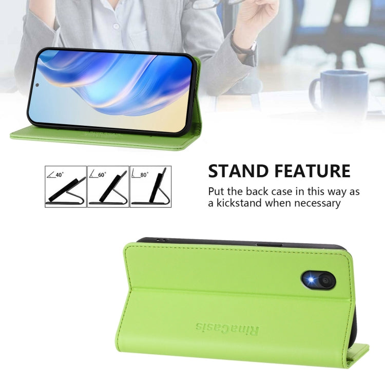 For TCL 201 RC01 Dual-Folded Magnetic Suction RFID Leather Phone Case