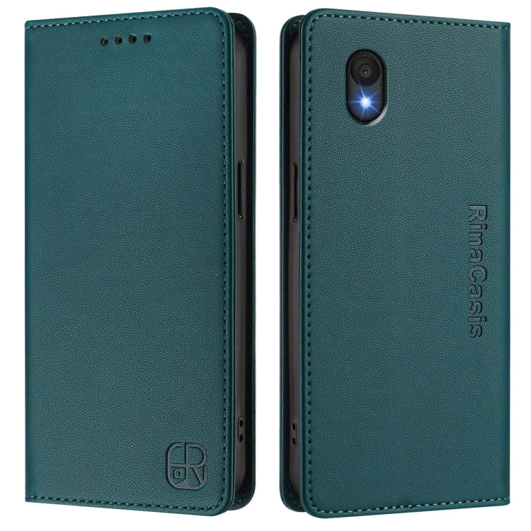 For TCL 201 RC01 Dual-Folded Magnetic Suction RFID Leather Phone Case