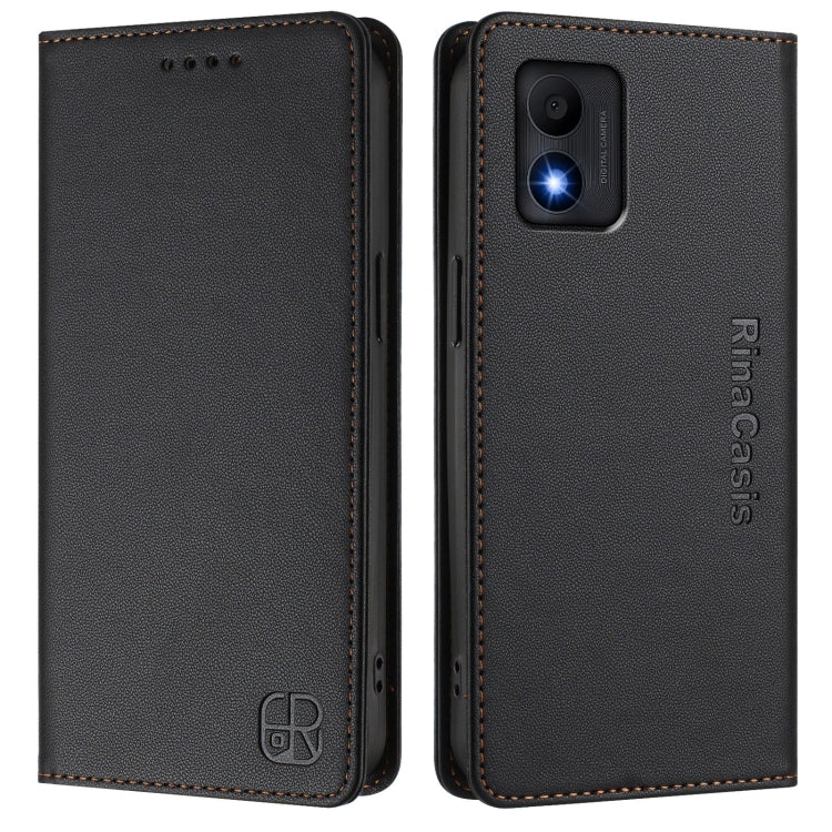 For TCL 303 RC01 Dual-Folded Magnetic Suction RFID Leather Phone Case