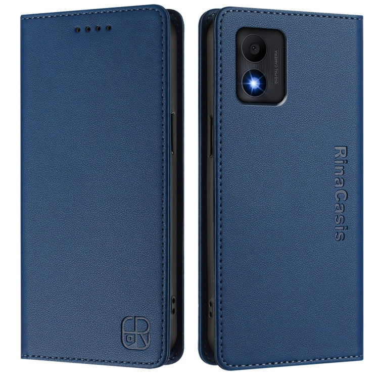 For TCL 303 RC01 Dual-Folded Magnetic Suction RFID Leather Phone Case