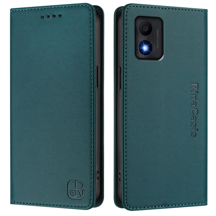 For TCL 303 RC01 Dual-Folded Magnetic Suction RFID Leather Phone Case