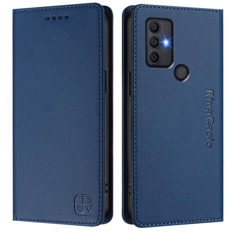 For TCL 305 / 306 RC01 Dual-Folded Magnetic Suction RFID Leather Phone Case
