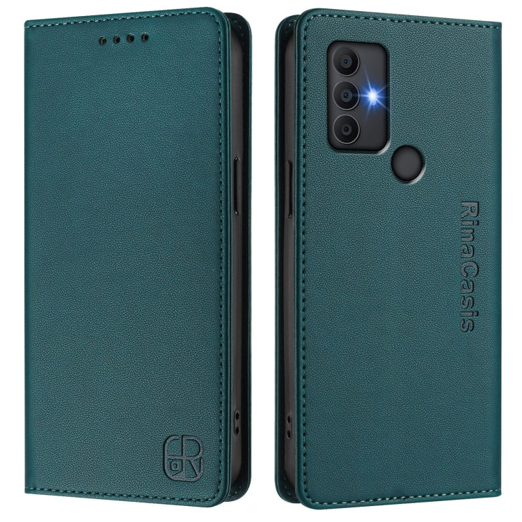 For TCL 305 / 306 RC01 Dual-Folded Magnetic Suction RFID Leather Phone Case