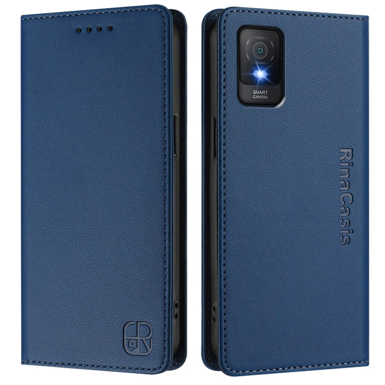 For TCL 403 RC01 Dual-Folded Magnetic Suction RFID Leather Phone Case