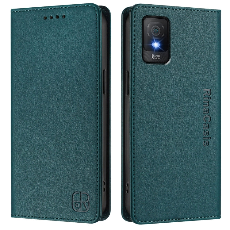 For TCL 403 RC01 Dual-Folded Magnetic Suction RFID Leather Phone Case