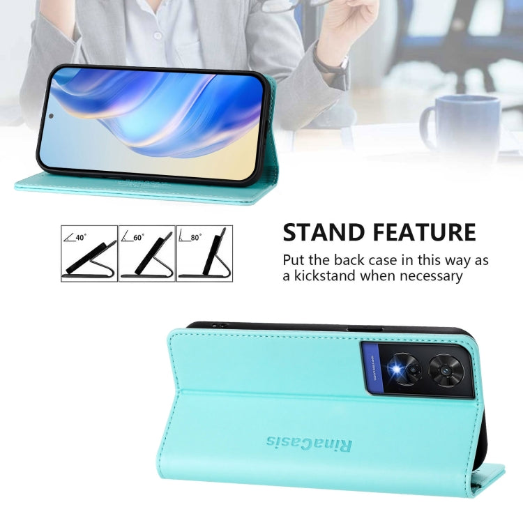 For TCL 505 RC01 Dual-Folded Magnetic Suction RFID Leather Phone Case
