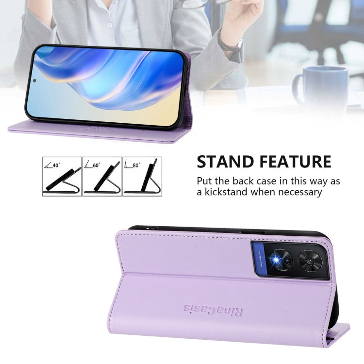 For TCL 505 RC01 Dual-Folded Magnetic Suction RFID Leather Phone Case