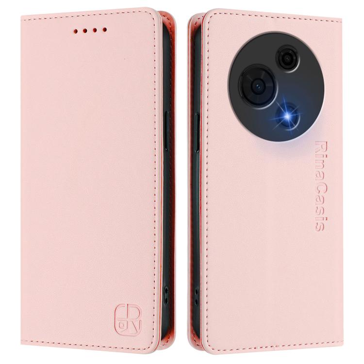 For TCL 60 NxtPaper RC01 Dual-Folded Magnetic Suction RFID Leather Phone Case