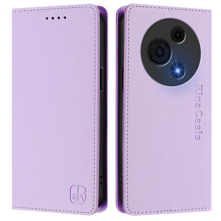 For TCL 60 NxtPaper RC01 Dual-Folded Magnetic Suction RFID Leather Phone Case