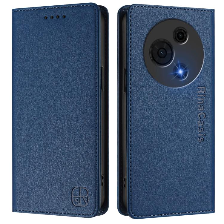 For TCL 60 NxtPaper RC01 Dual-Folded Magnetic Suction RFID Leather Phone Case