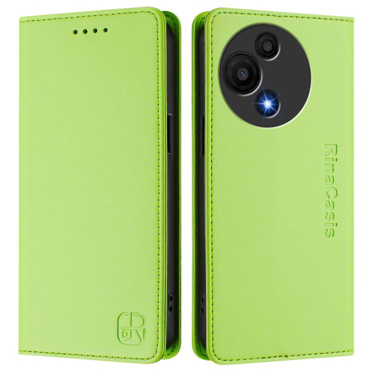 For TCL 605 / 60 SE RC01 Dual-Folded Magnetic Suction RFID Leather Phone Case