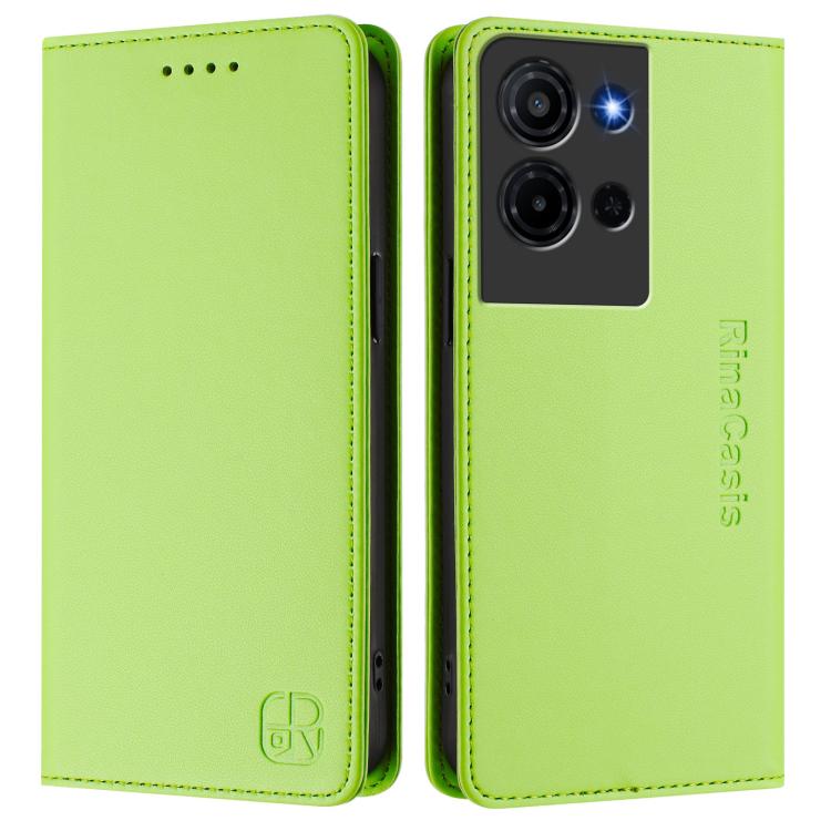 For TCL K33 5G / K32 5G RC01 Dual-Folded Magnetic Suction RFID Leather Phone Case