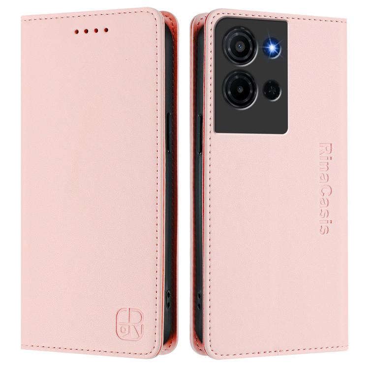 For TCL K33 5G / K32 5G RC01 Dual-Folded Magnetic Suction RFID Leather Phone Case