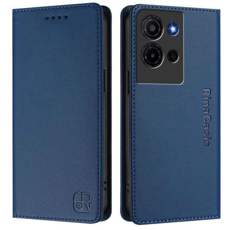For TCL K33 5G / K32 5G RC01 Dual-Folded Magnetic Suction RFID Leather Phone Case