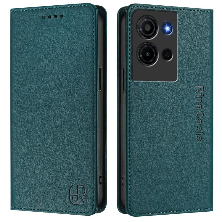 For TCL K33 5G / K32 5G RC01 Dual-Folded Magnetic Suction RFID Leather Phone Case