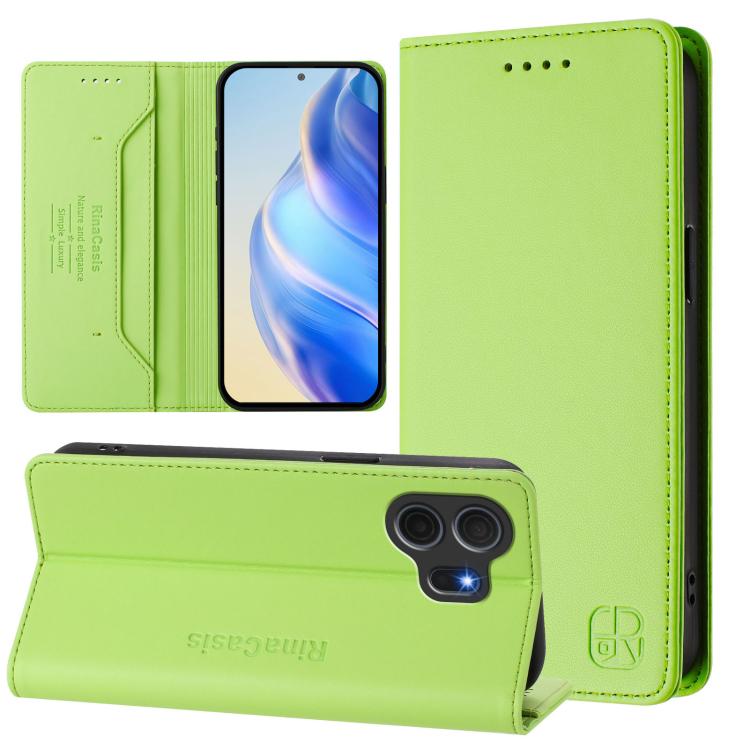 For TCL NxtPaper 70 Pro 5G RC01 Dual-Folded Magnetic Suction RFID Leather Phone Case