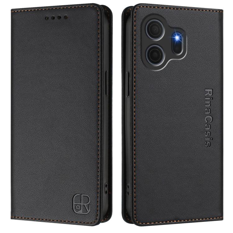 For TCL NxtPaper 70 Pro 5G RC01 Dual-Folded Magnetic Suction RFID Leather Phone Case