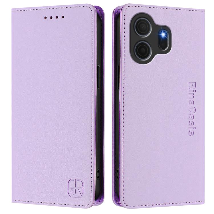 For TCL NxtPaper 70 Pro 5G RC01 Dual-Folded Magnetic Suction RFID Leather Phone Case