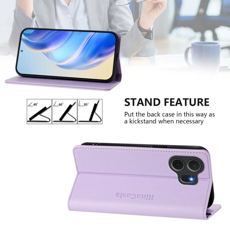 For TCL NxtPaper 70 Pro 5G RC01 Dual-Folded Magnetic Suction RFID Leather Phone Case