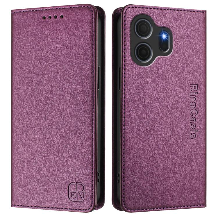 For TCL NxtPaper 70 Pro 5G RC01 Dual-Folded Magnetic Suction RFID Leather Phone Case