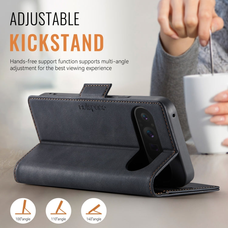 For Google Pixel 9 / 9 Pro AutSpace A11 Side Buckle MagSafe Magnetic RFID Phone Leather Case