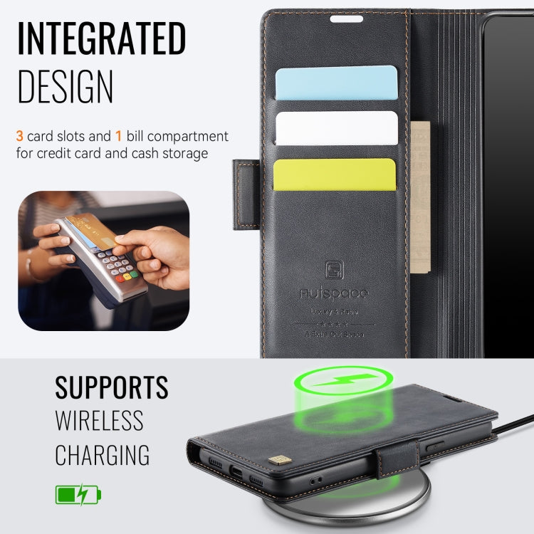 For Google Pixel 8 Pro AutSpace A11 Side Buckle MagSafe Magnetic RFID Phone Leather Case