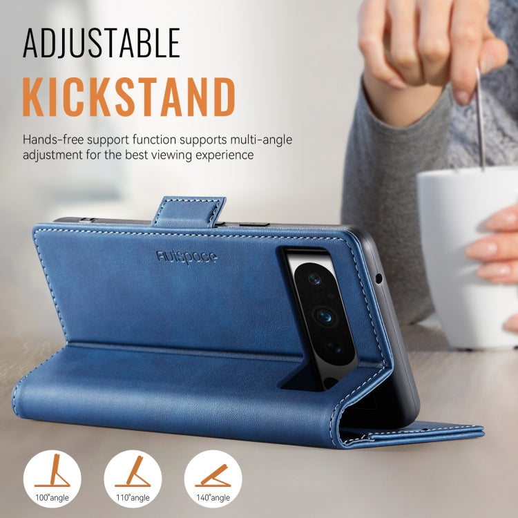 For Google Pixel 8 Pro AutSpace A11 Side Buckle MagSafe Magnetic RFID Phone Leather Case