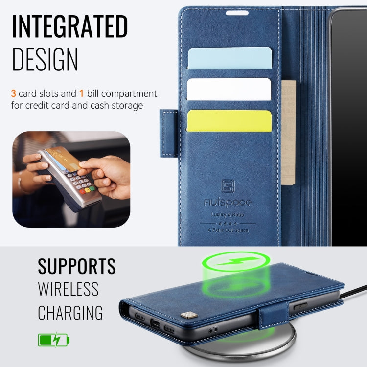 For Google Pixel 8 Pro AutSpace A11 Side Buckle MagSafe Magnetic RFID Phone Leather Case