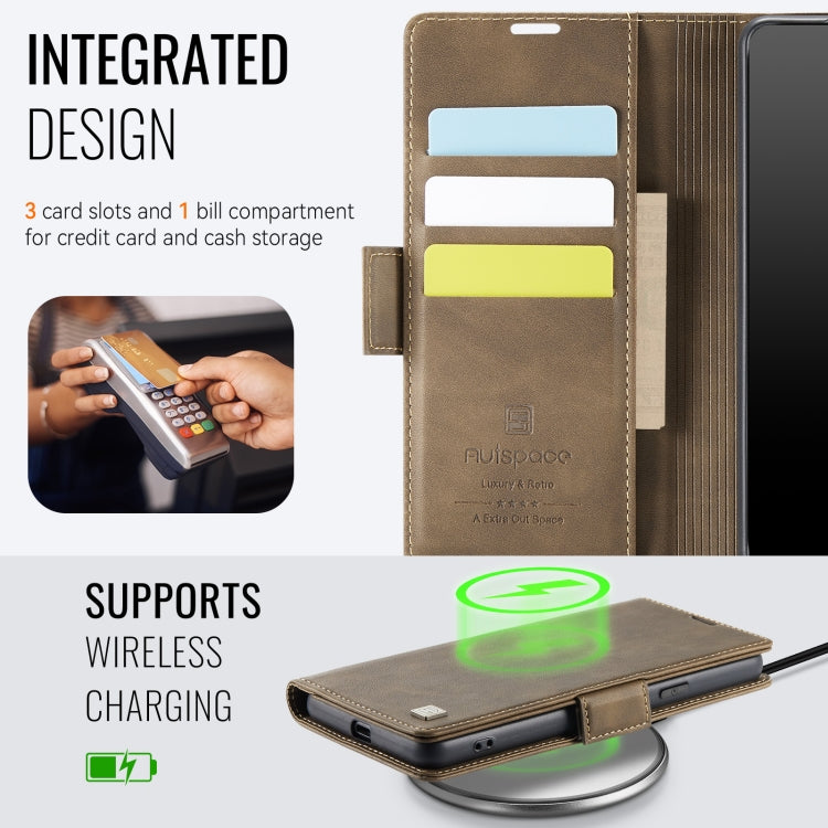 For Google Pixel 8 Pro AutSpace A11 Side Buckle MagSafe Magnetic RFID Phone Leather Case