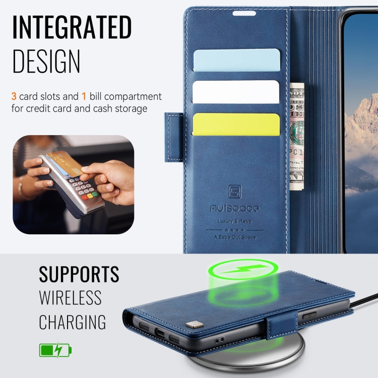 For Google Pixel 8a AutSpace A11 Side Buckle MagSafe Magnetic RFID Phone Leather Case