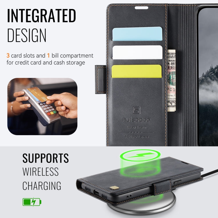 For Google Pixel 8 AutSpace A11 Side Buckle MagSafe Magnetic RFID Phone Leather Case