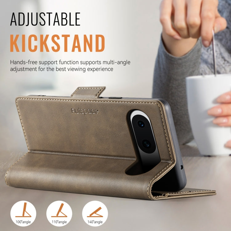 For Google Pixel 8 AutSpace A11 Side Buckle MagSafe Magnetic RFID Phone Leather Case