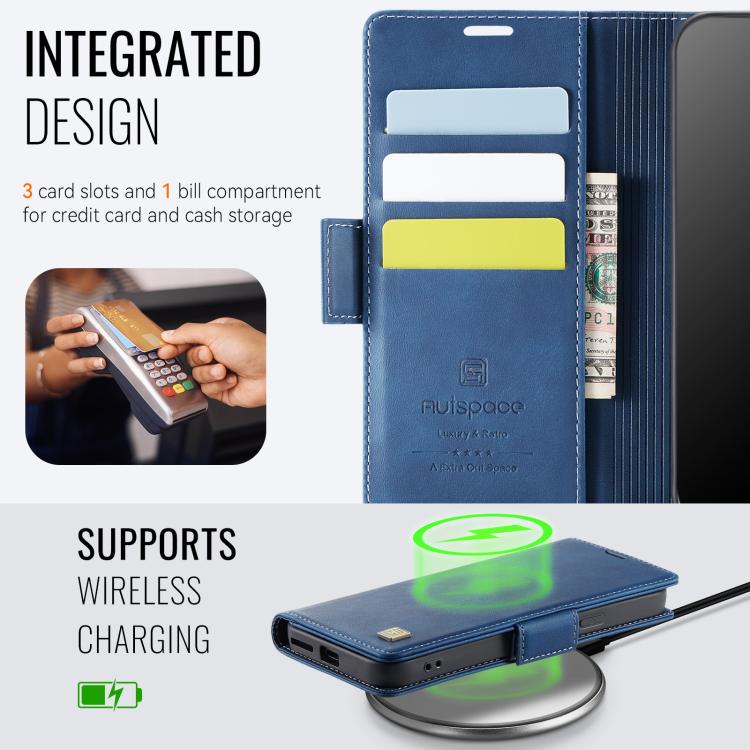 For Google Pixel 9a AutSpace A11 Side Buckle MagSafe Magnetic RFID Phone Leather Case