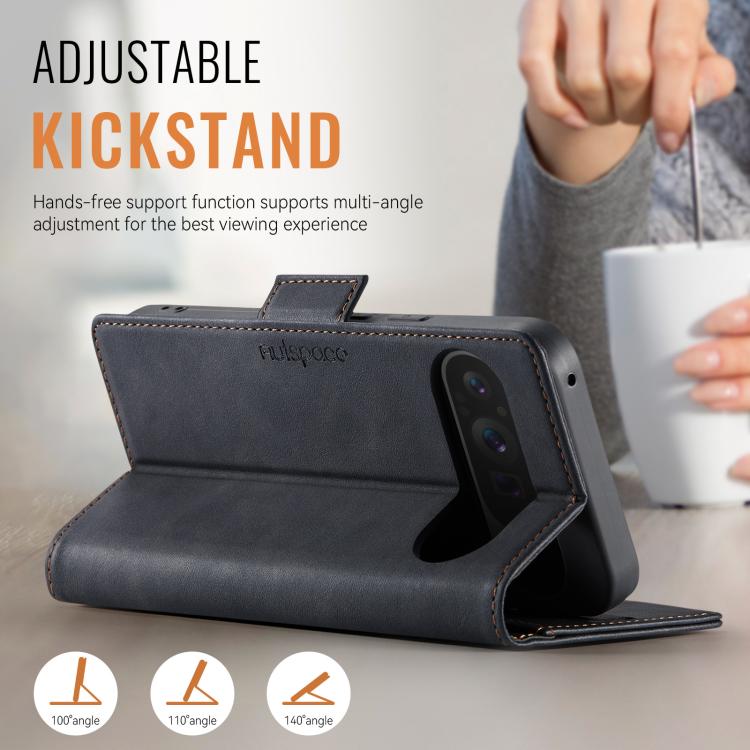For Google Pixel 10 Pro XL AutSpace A11 Side Buckle MagSafe Magnetic RFID Phone Leather Case