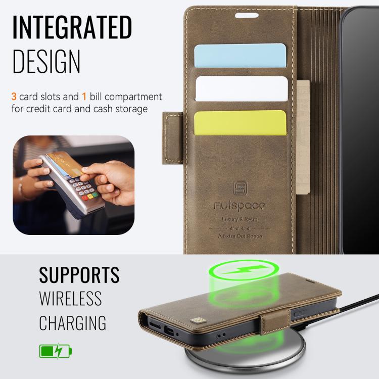 For Google Pixel 10 / 10 Pro AutSpace A11 Side Buckle MagSafe Magnetic RFID Phone Leather Case